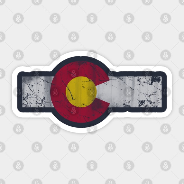 Vintage Colorful Colorado Flag Sticker by E